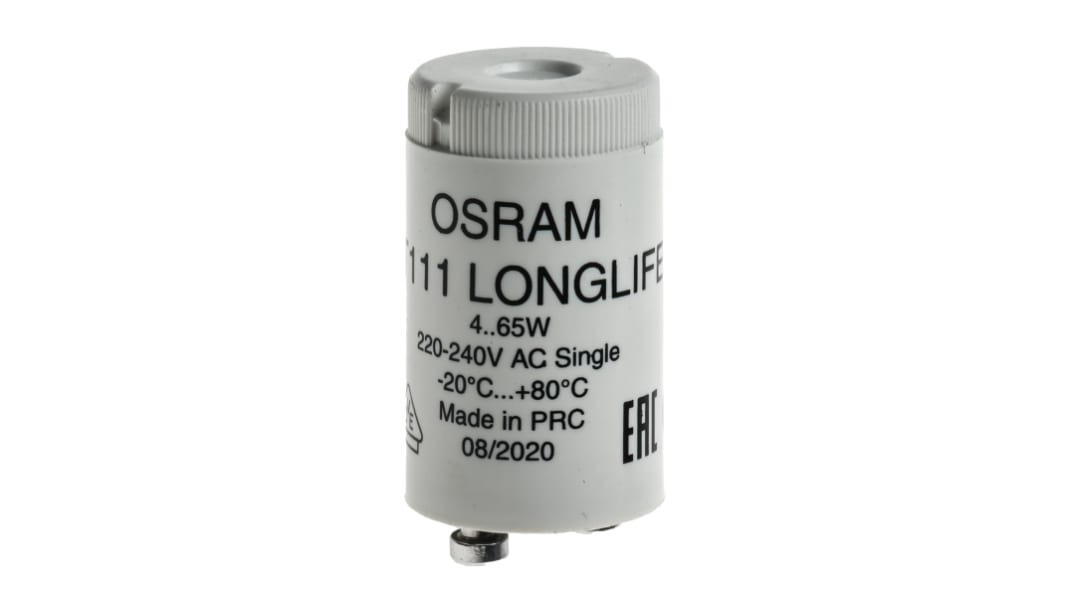 Osram ST 111 LONGLIFE Leuchtstofflampen Starter 2-polig, 65 W / 220 bis 240 V, Ø 21.5mm x 40,3 mm