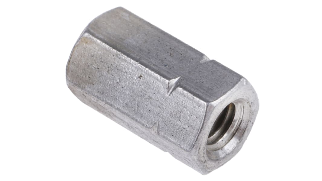 RS PRO Edelstahl Sechskant-Verbindungsmuttern, M6 x 18mm A2 304 Glatt
