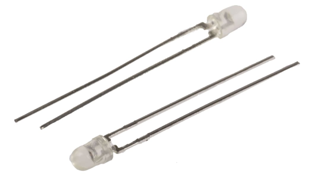 LED Broadcom, Amarillo, 585 nm, Vf= 2,1 V, 45°, mont. pasante, encapsulado 3 mm (T-1)
