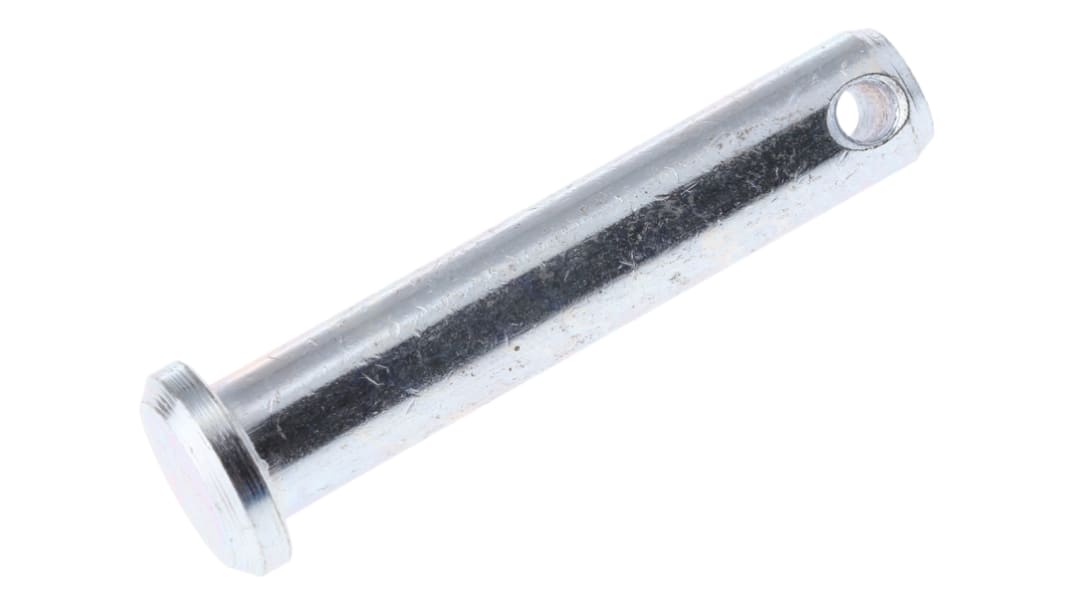 RS PRO 31.75mm Bright Zinc Plated Steel Clevis Pin, 6.35mm Diameter