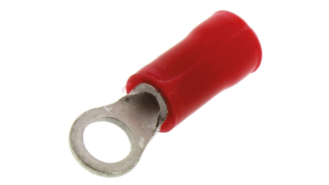 TE Connectivity, PLASTI-GRIP Insulated Ring Terminal, M3.5 Stud Size, 0.26mm² to 1.65mm² Wire Size, Red