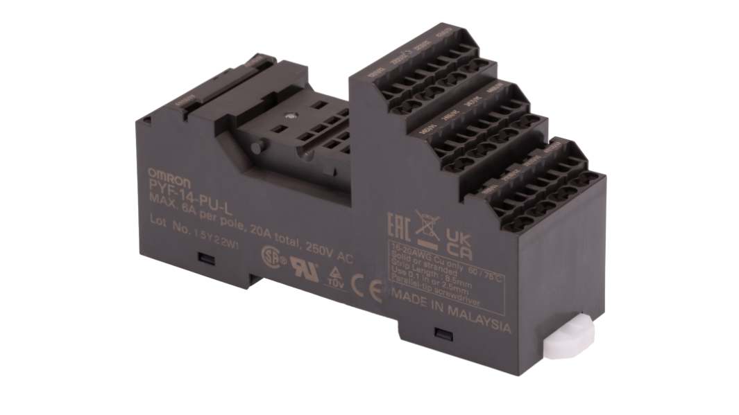 Support relais Omron série PYF 14 contacts, Rail DIN, 250V c.a., pour Timer série H3Y, timer série H3YN