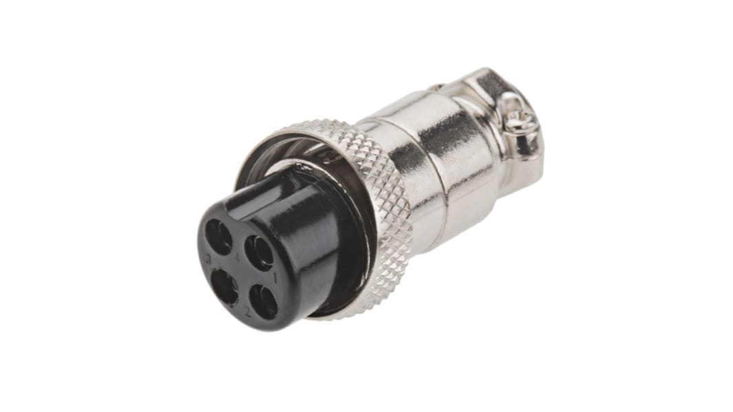 Conector circular RS PRO macho de 4 vías hembra, montaje aéreo