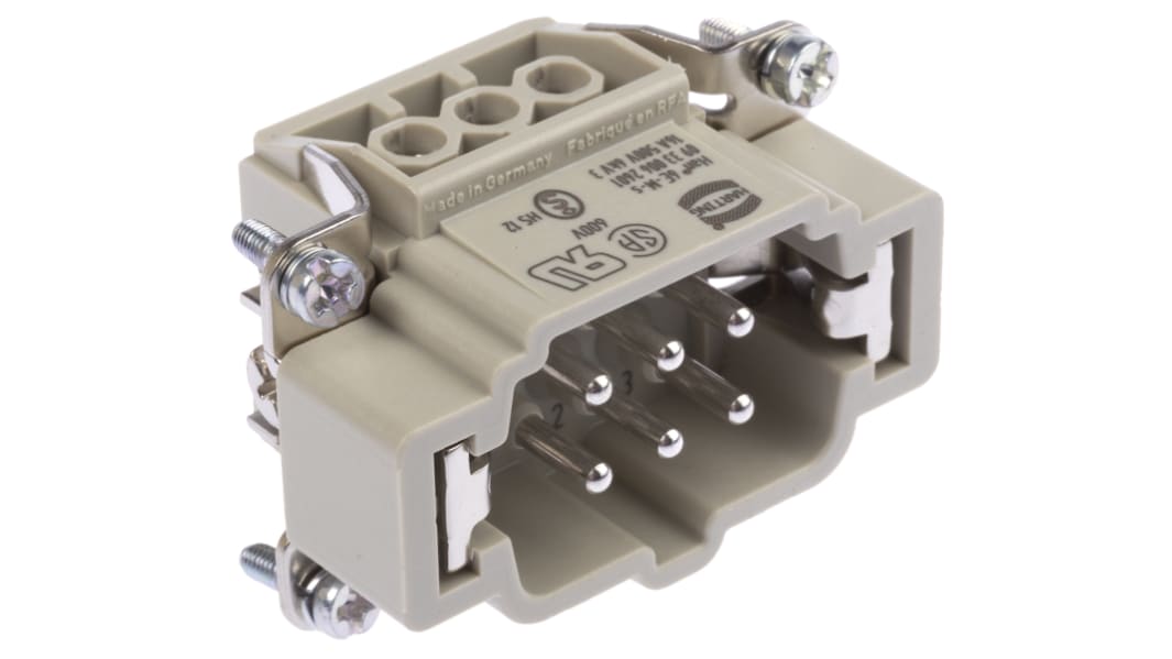 Embout de connecteur HARTING série Han E, 6 contacts , 16A, Mâle