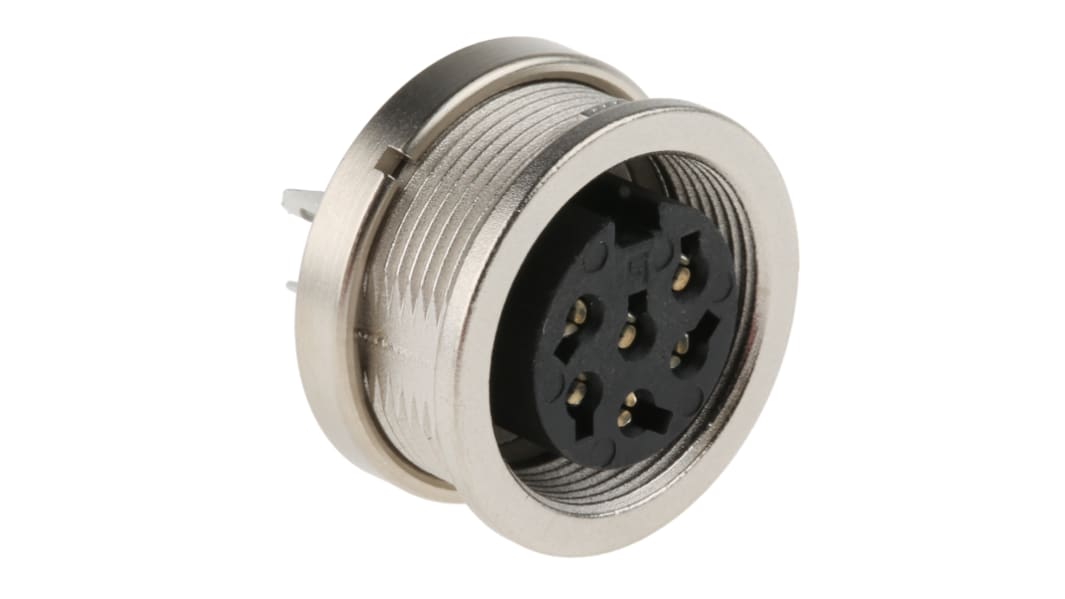 binder Circular Connector, 6 Contacts, Panel Mount, M16 Connector, Socket, Female, IP40, 680 Series
