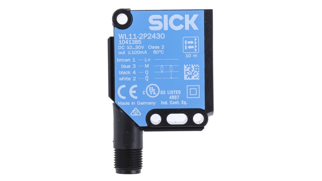 SICK W11-2 Kubisch Optischer Sensor, Reflektierend, Bereich 150 mm → 10 m, PNP Ausgang, 4-poliger