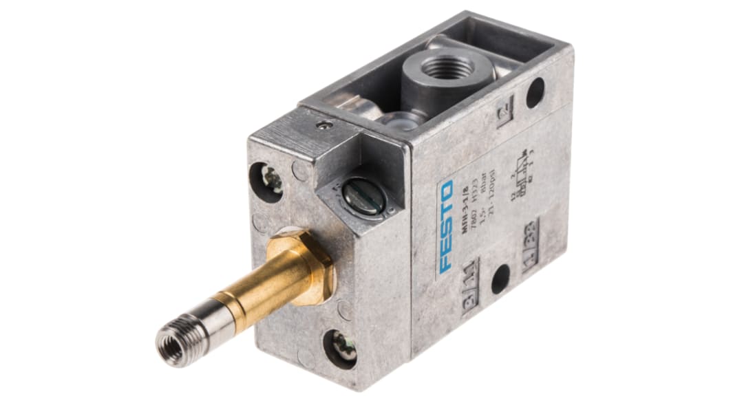Festo 3/2 Pneumatic Solenoid Valve - Solenoid/Spring G 1/8 MFH Series 12 → 48V dc, 24 → 240V ac, 7802