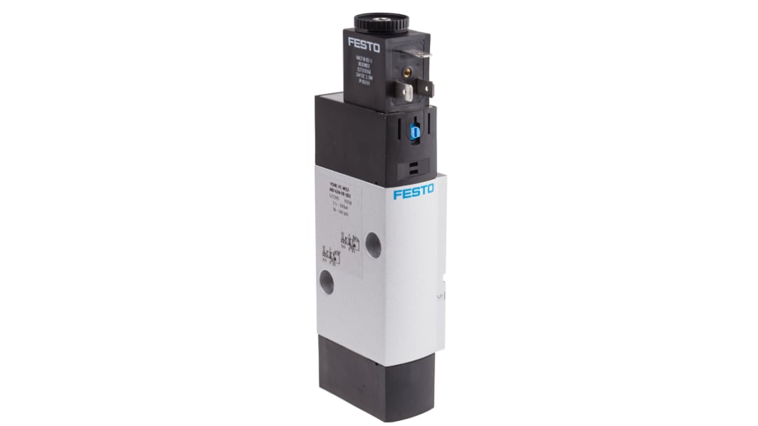 Electrodistributeur pneumatique Festo série VSNC fonction 5/2, Bobine/Ressort, G 1/4, 24V c.c.