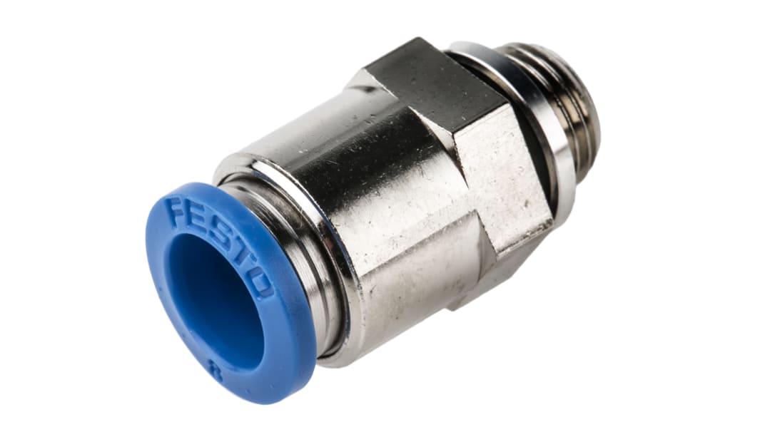 Adaptateur droit fileté Festo QS vers Enfichable, 8 mm G 1/8 Mâle