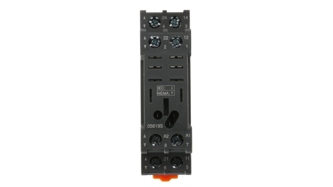 RS PRO 8 Pin 300V DIN Rail Relay Socket, for use with RS PRO RKL Relays DPDT