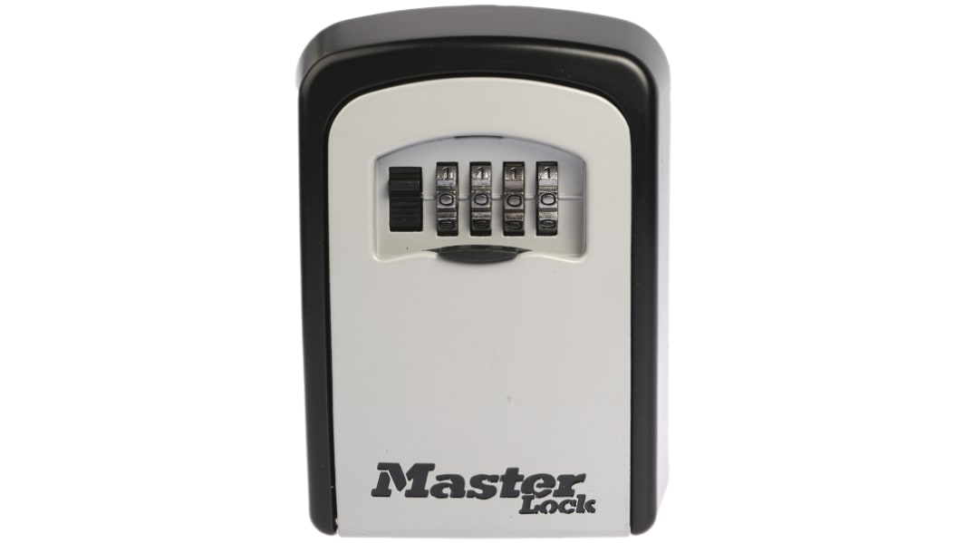 Master Lock Schwarz, Grau Zink Schlüsselschrank mit Zahlenschloss für 1 Schlüssel, B 83mm, H 118 mm, Wandmontage