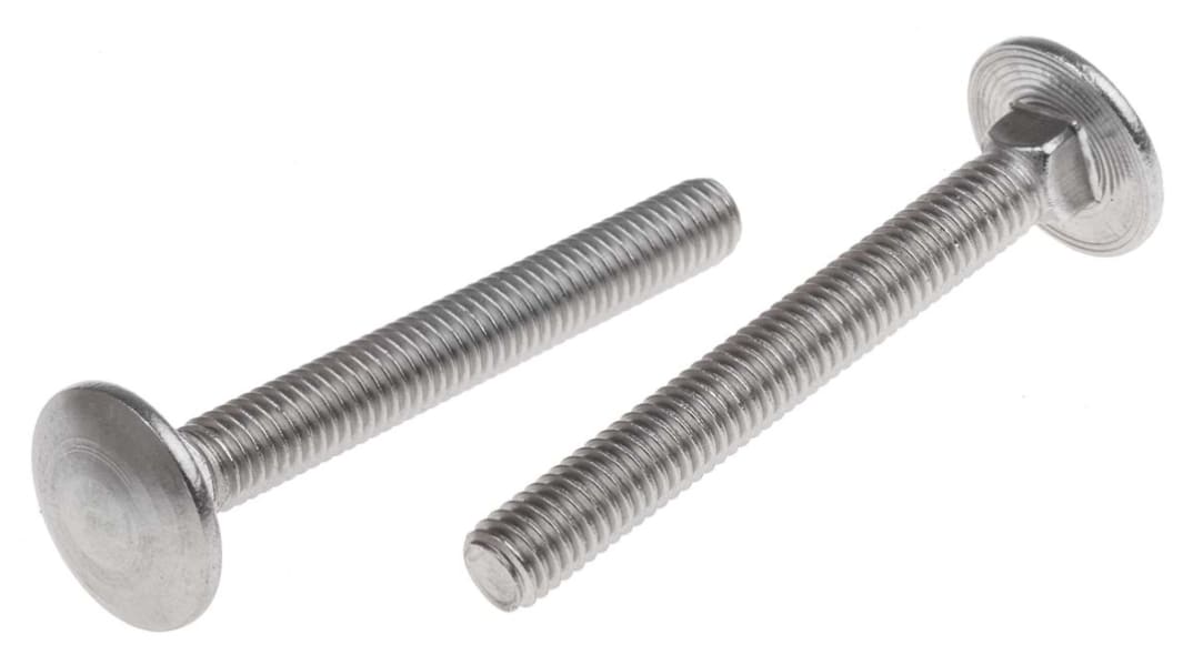 RS PRO Schlossschrauben Güte A2-70 Edelstahl Glatt M6 x 50mm