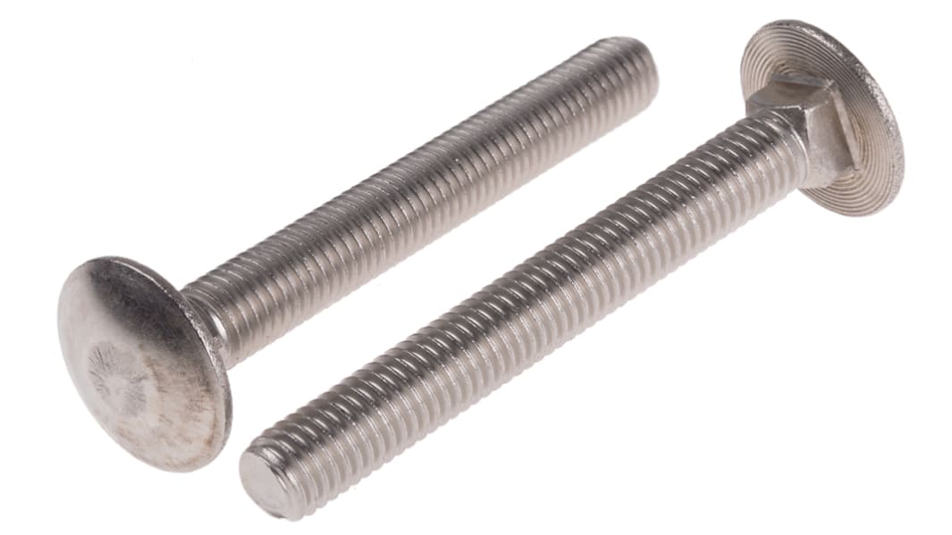 RS PRO Schlossschrauben Güte A2-70 Edelstahl Glatt M10 x 80mm