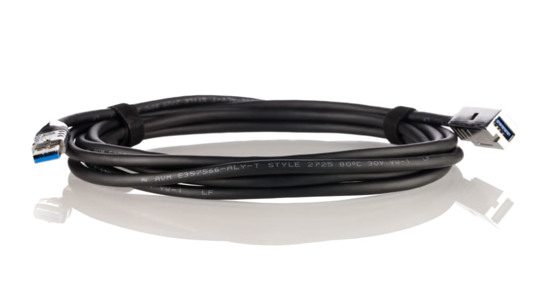 HARTING USB-Kabel, USBA / USBA, 3m USB 3.0 Schwarz