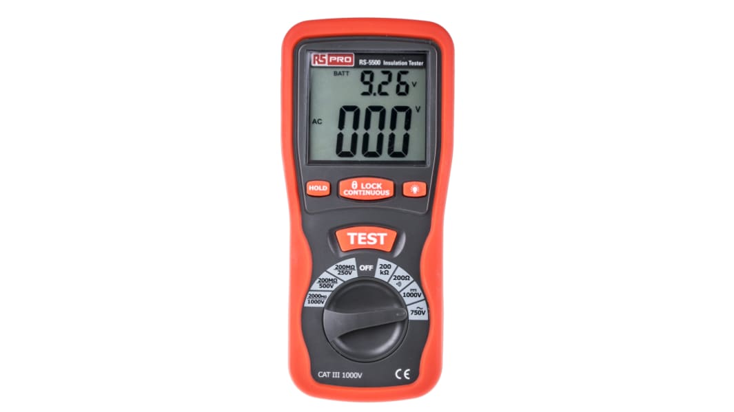 Testeur d'isolation RS PRO RS5500, 250V, 1000V