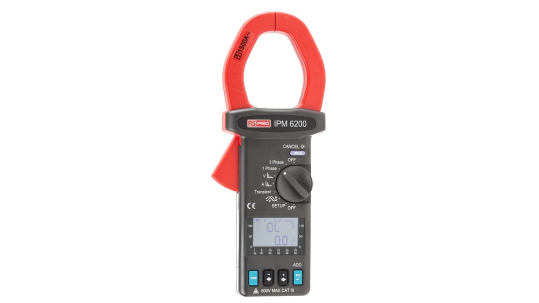 RS PRO IPM6200 Power Quality Analyser, 3-Phase, 1500A Max, 600V Max