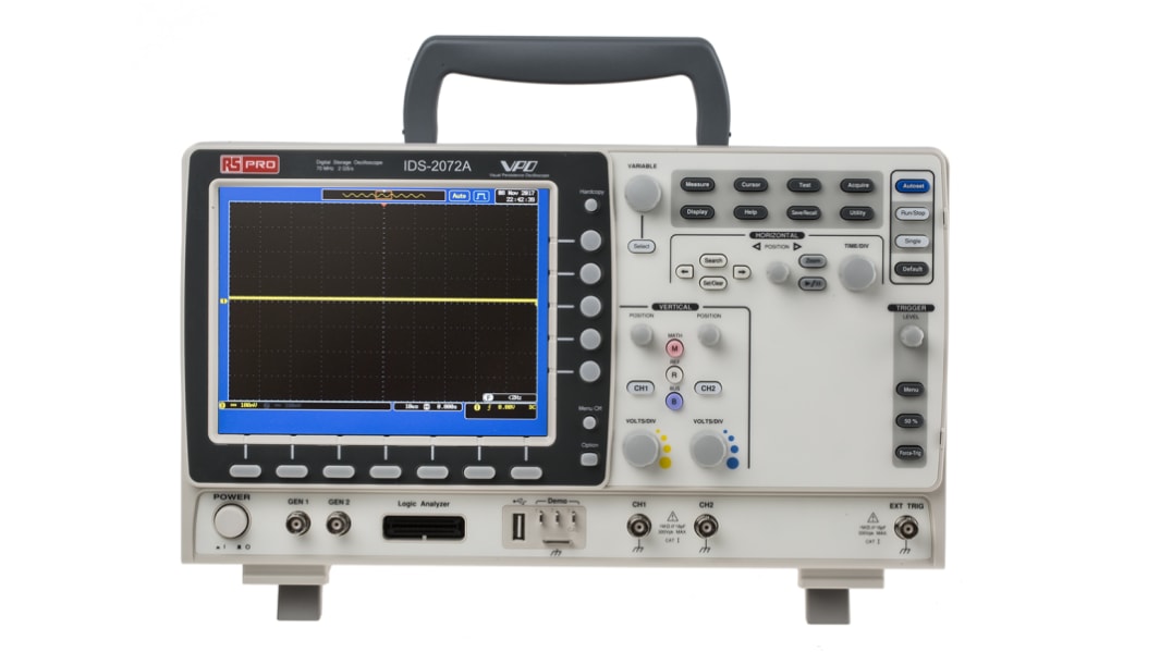 RS PRO IDS2072A, 70MHz Bench Oscilloscope, 2 Analogue Channels