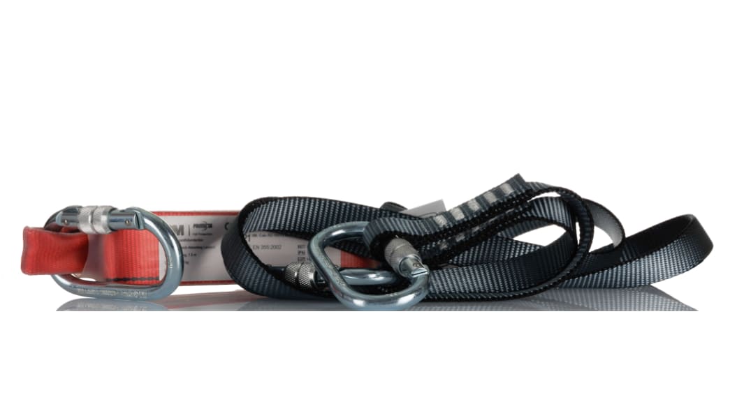 Protecta 1.5m Fall Arrest Shock Absorbing Lanyard Screw Karabiner Twin