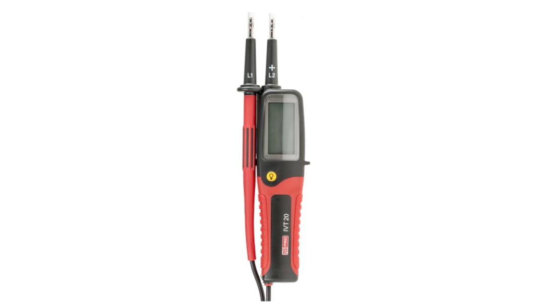 RS PRO IVT-20, LCD Voltage tester, 750V ac/dc, Continuity Check, Battery Powered, CAT III 750V With RS Calibration