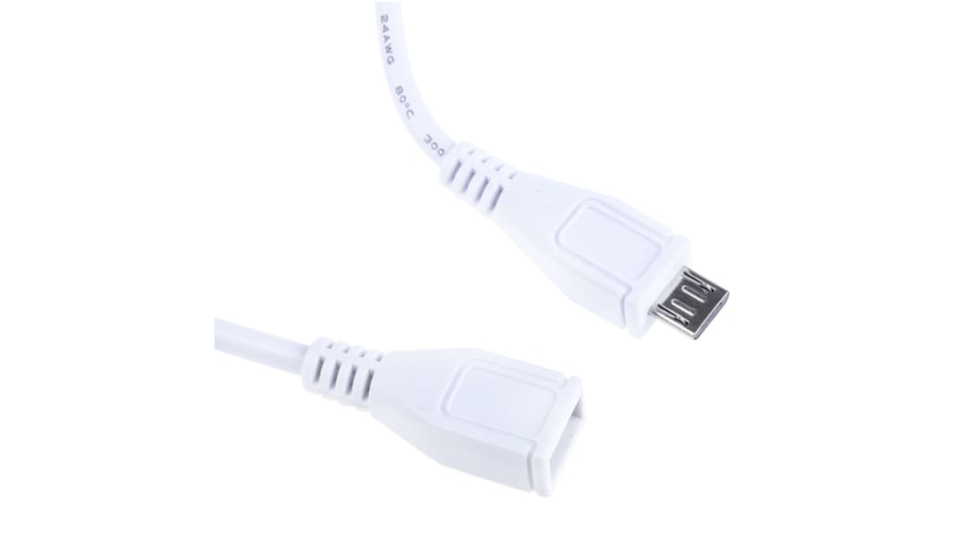 Cable Power USB-Kabel, Micro-USB B / Micro-USB B, 200mm USB 2.0 Weiß