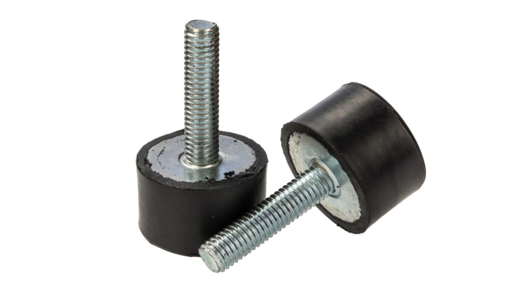 RS PRO M8 Anti Vibration Mount, Male Buffer Foot with 72kg Compression Load