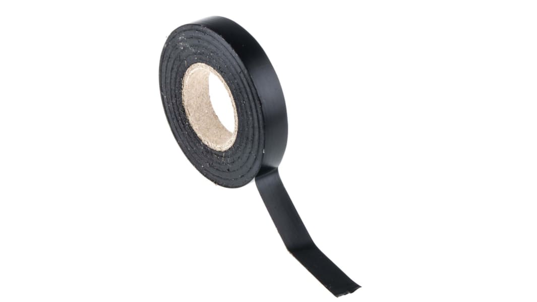 RS PRO Black PVC Electrical Tape, 12mm x 20m