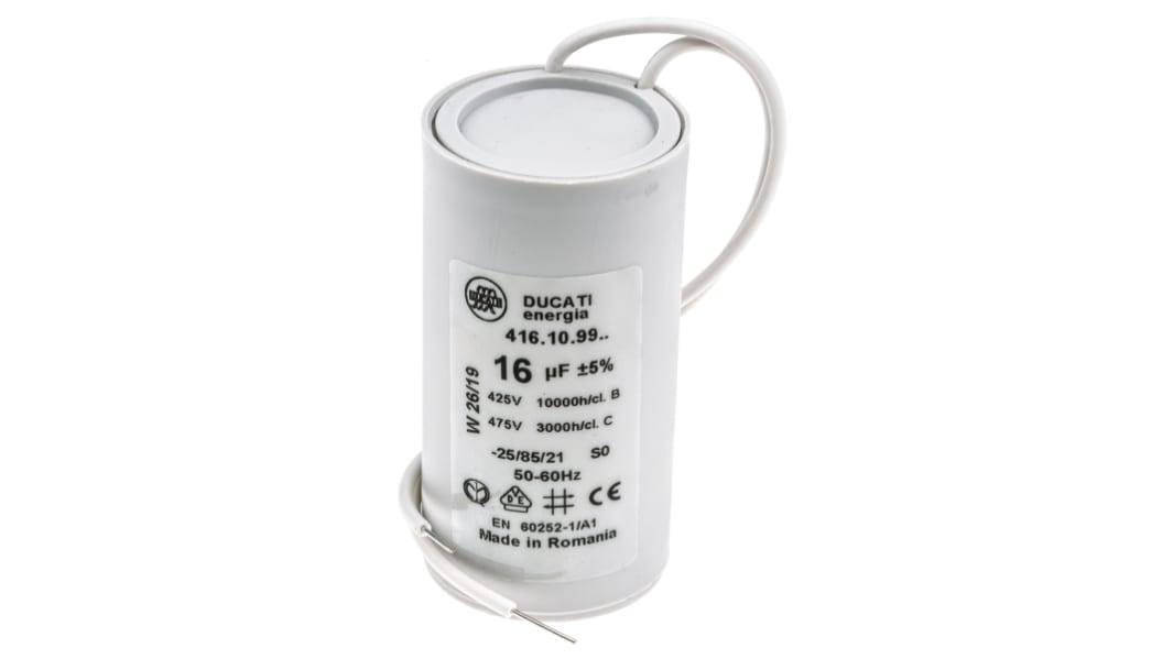 Condensatore a film Ducati Energia, 4.16.10, 16μF, 450V ca, ±5%