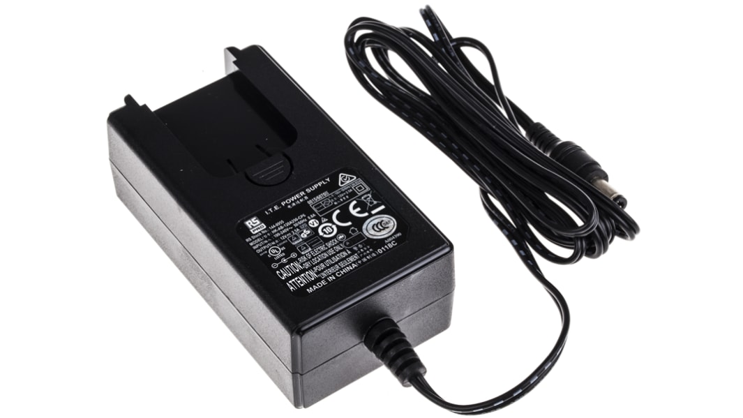 Adattatore AC/DC Adattatore ca/cc RS PRO 5V cc, 4A, spina Australia, connettore maschio europeo, Regno Unito, US