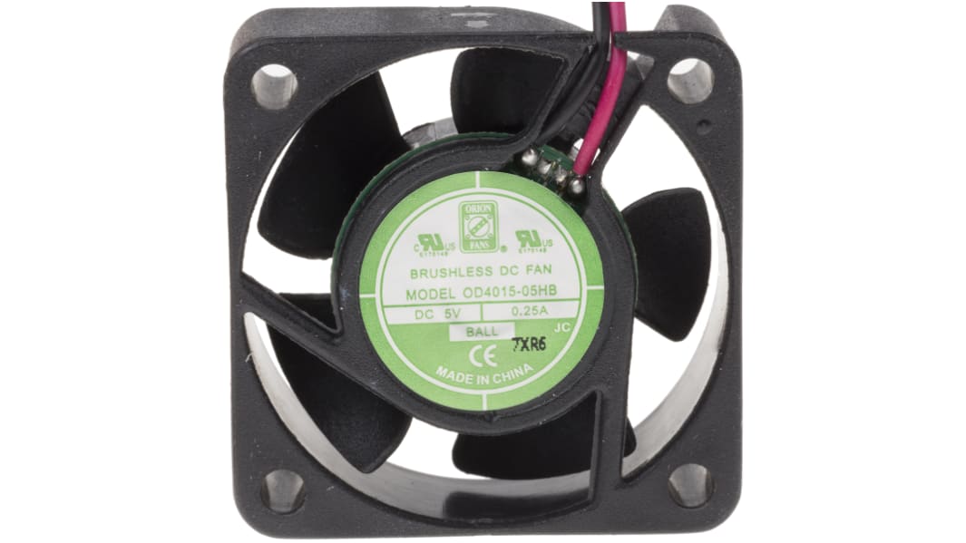 Ventilateur axial RS PRO 5 V c.c., 14.4m³/h, 40 x 40 x 15mm, 1.5W