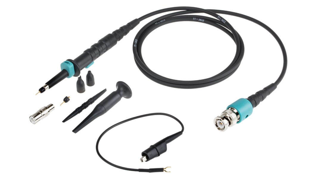 Sonda para osciloscopio RS PRO, Tensión, BNC, 20 MHz, 250MHZ, 1:1, 1:10, CAT I 600V, 1.4ns