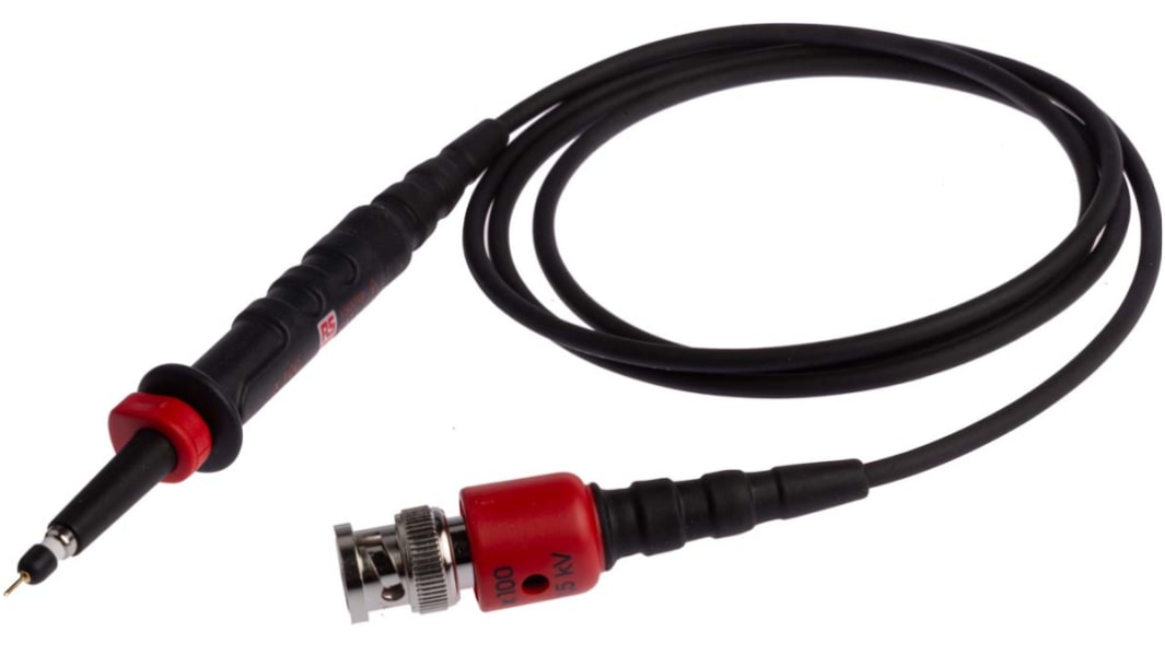 RS PRO Oscilloscope Probe, Voltage Type, 300MHz, 1:100, BNC Connector
