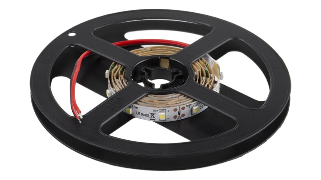 Tira de LED flexible RS PRO, 12V, color Blanco, 5500 → 7000K, tira de 1m x 8mm, 60 leds/m, IP20