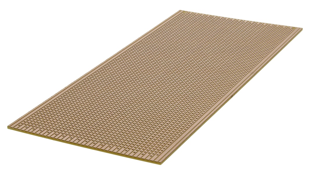 RS PRO Lochrasterplatine 1, Raster 2.54 x 2.54mm, PCB-Bohrung 1.02mm, 220 x 100mm Papier, Kunstharz-beschichtet FR2