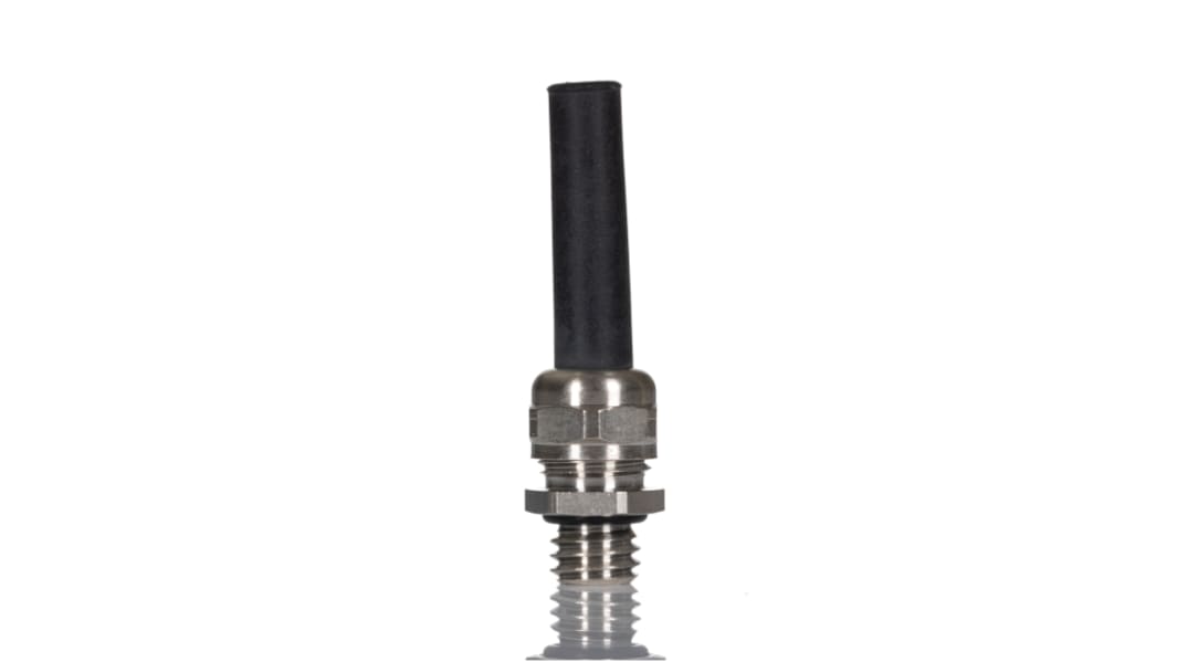 SES Sterling A1 Series Metallic Nickel Plated Brass Cable Gland, M8 Thread, 3.8mm min., 4.8mm max., IP68