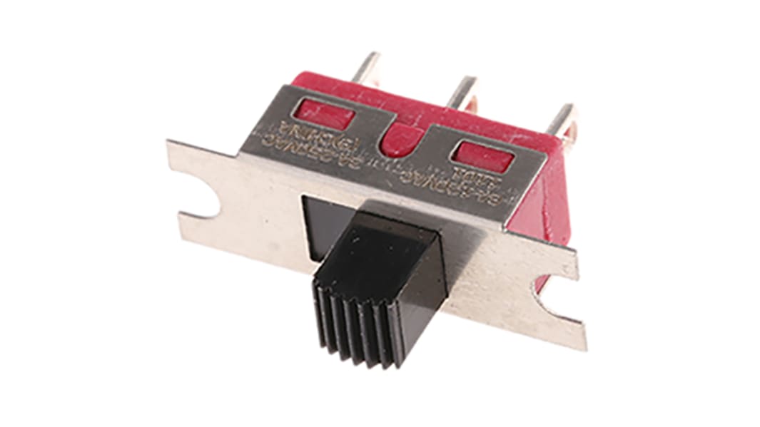 Commutateur à glissière, SPDT, Verrouillable, 6A / 28Vdc-120Vca, Montage panneau