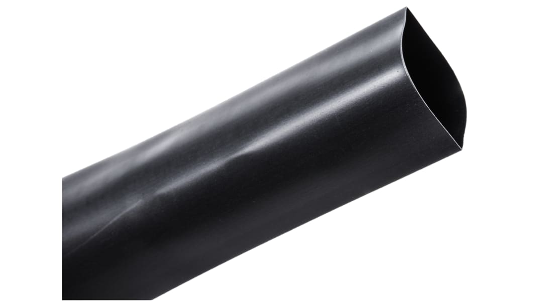 Gaine thermorétractable TE Connectivity, Diam. 25.4mm, Long. 1.2m, Rétreint 2:1, Noir