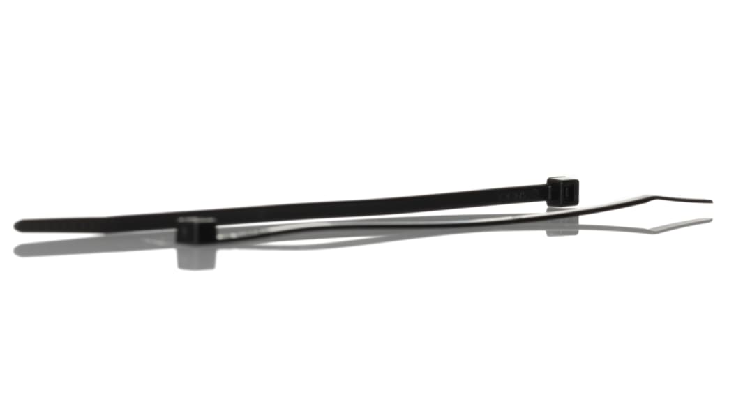 HellermannTyton Cable Tie, 150mm x 3.5 mm, Black Polyamide 6.6 (PA66), Pk-100