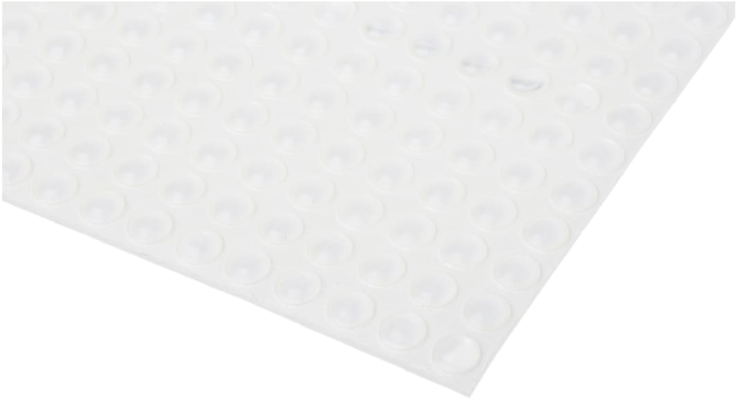 RS PRO Selbstklebende Füße, Klebstoff, Halbkugelförmig, 2.2mm, Transparent, ø 7.9mm, PUR, +65.6°C max.