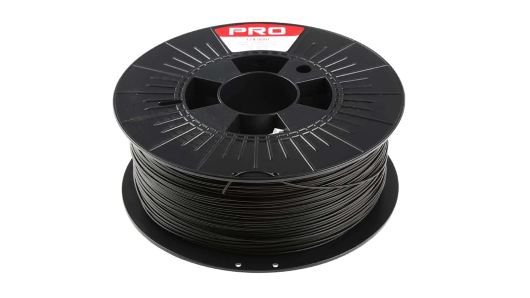 RS PRO 1.75mm Black PLA-X3 3D Printer Filament, 1kg