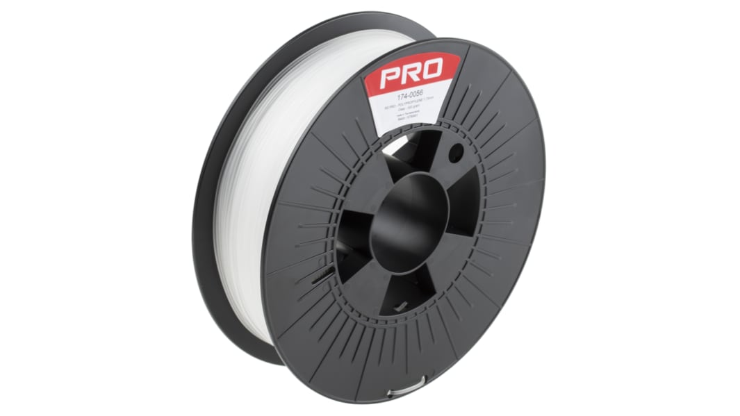 RS PRO PP 3D-Drucker Filament zur Verwendung mit Gängige Desktop-3D-Drucker, Lichtdurchlässig, 1.75mm, FDM, 500g