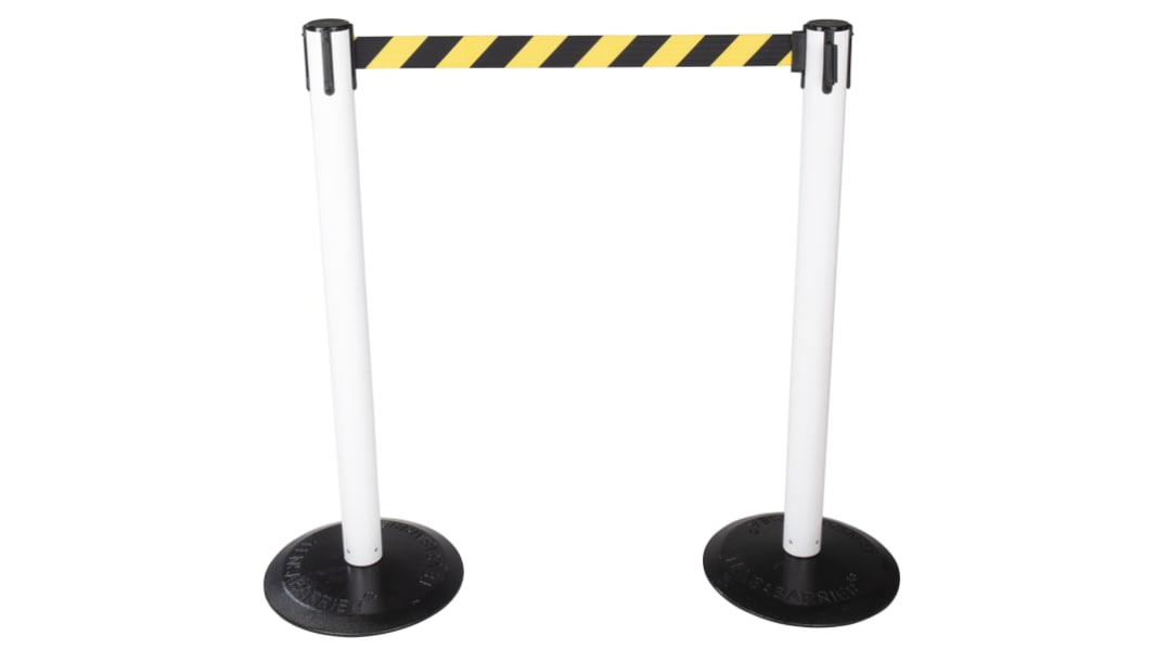Tensator Black & Yellow Plastic Retractable Barrier, 2.3m, Yellow/Black Tape