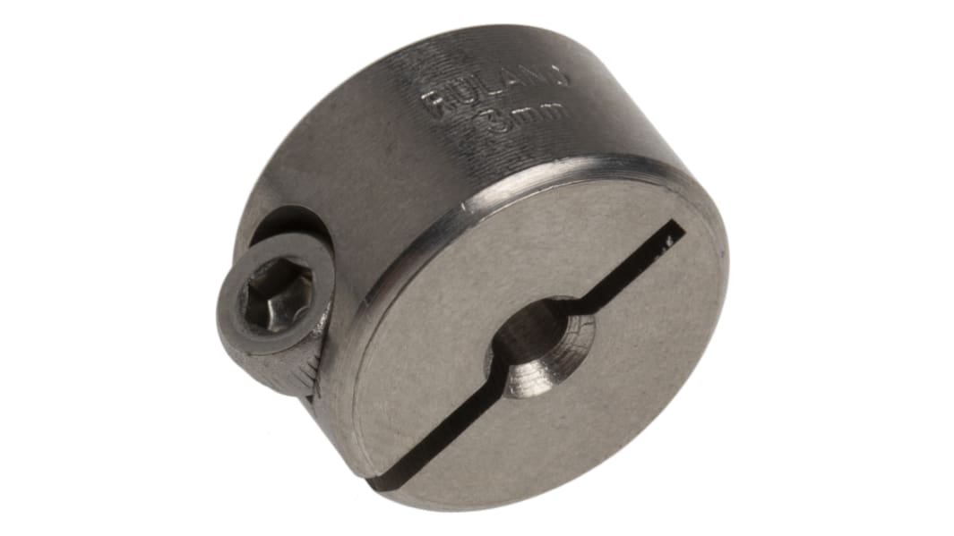 Ruland Shaft Collar, One Piece, Clamp Screw, Bore 3mm, OD 16mm, W 9mm, Stainless Steel