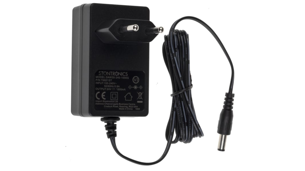RS PRO 24W Plug-In AC/DC Adapter 24V dc Output, 1A Output