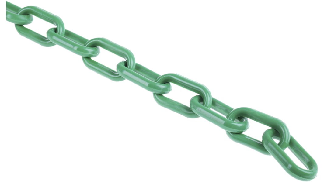 RS PRO Green, White Polypropylene Chain Barrier