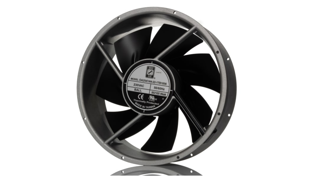Ventilateur axial RS PRO 230 V c.a., 1699m³/h, 254 x 254 x 89mm, 105W, Diamètre 254mm