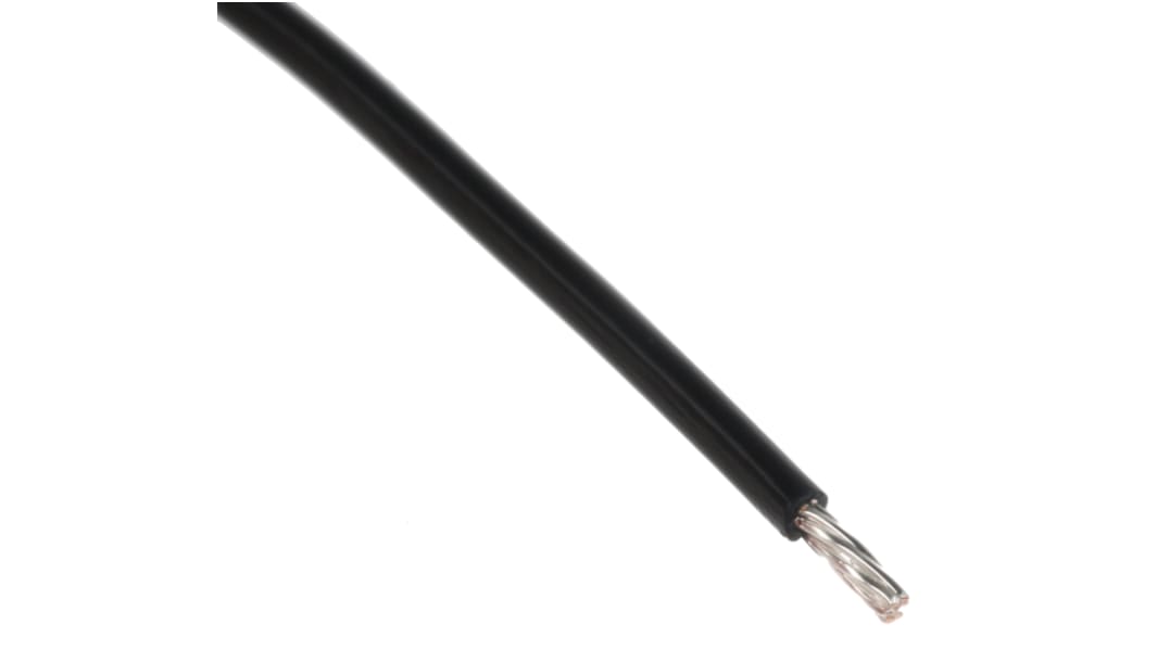 Alpha Wire Hook-up Wire TEFLON Series Black 0.35 mm² Hook Up Wire, 22 AWG, 7/0.25 mm, 30m, PTFE Insulation, 5855/7 BK005