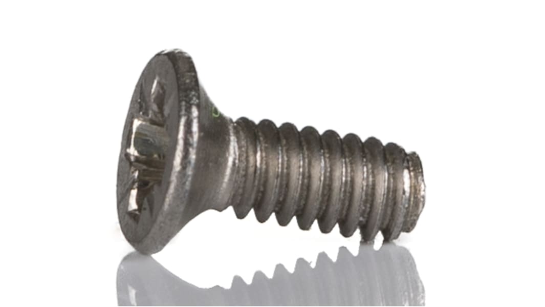 RS PRO Pozi Countersunk A2 304 Stainless Steel Machine Screws DIN 965, M2x5.0mm