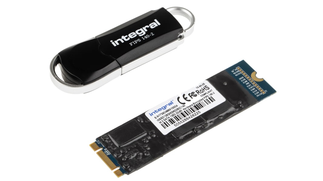 Integral Memory SSD, M.2 Intern SSD SATA III 6 Gb/S, MLC, 128 GB, SSD, 140-2 Level 2, AES-256