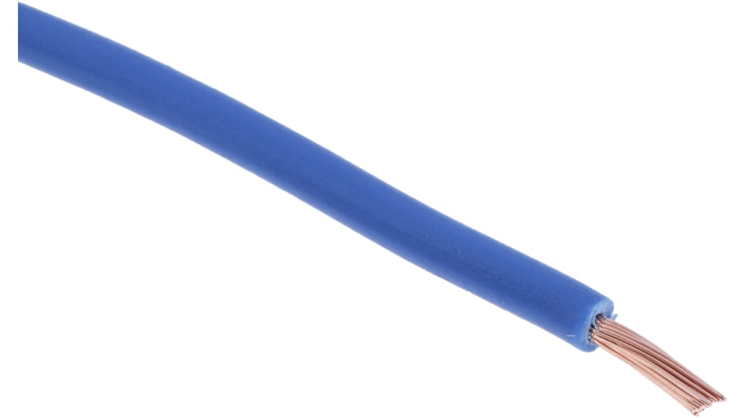 RS PRO Blue 0.75mm² Hook Up Wire, 20 AWG, 24/0.2 mm, 100m, PVC TI3 Insulation