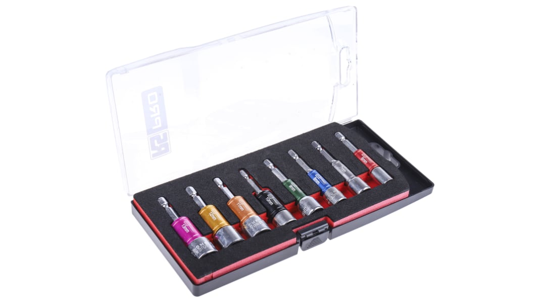 RS PRO 8-Piece 1/4 in Bit Socket Set , Hex Bit